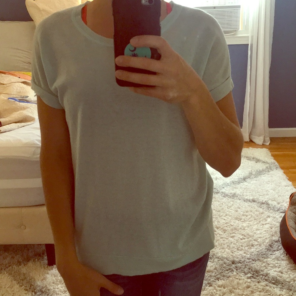 Light blue top